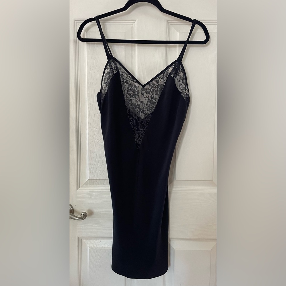Victoria's Secret Black Lace Slip Dress Nighty Lingerie